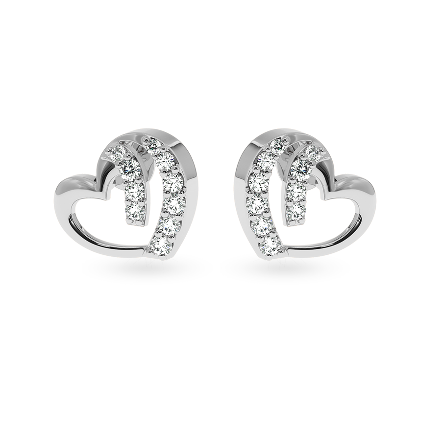 Designer Platinum Diamond Heart Earrings JL PT E LC843