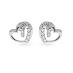 Load image into Gallery viewer, Designer Platinum Diamond Heart Earrings JL PT E LC843
