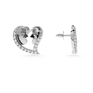 Designer Platinum Diamond Heart Earrings JL PT E LC844