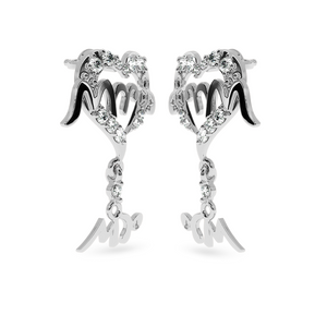 Designer Platinum Diamond Heart Earrings JL PT E LC846
