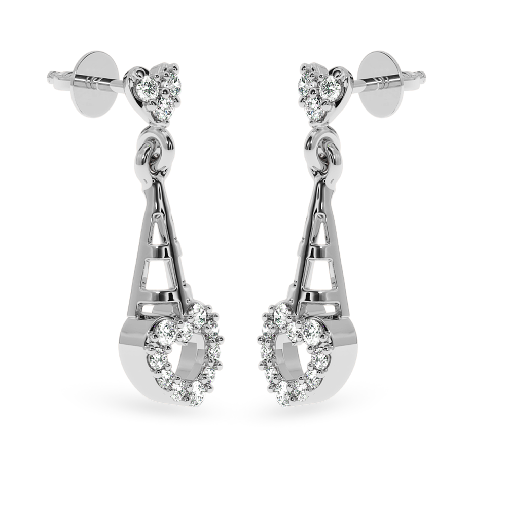 Designer Platinum Diamond Heart Earrings JL PT E LC848