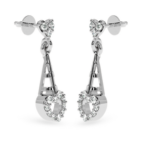 Designer Platinum Diamond Heart Earrings JL PT E LC848