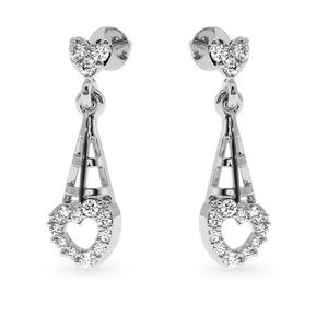 Designer Platinum Diamond Heart Earrings JL PT E LC848