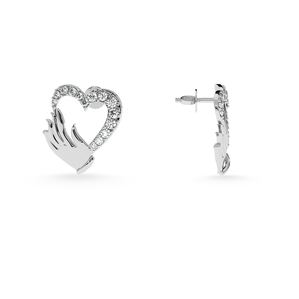 Designer Platinum Diamond Heart Earrings JL PT E LC850