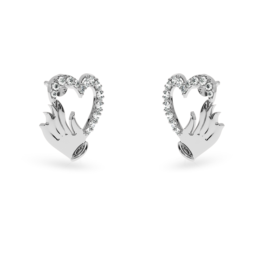 Designer Platinum Diamond Heart Earrings JL PT E LC850