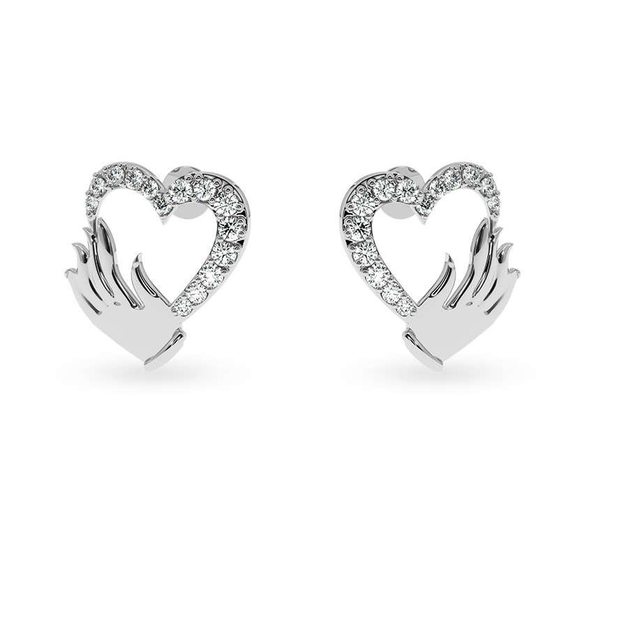 Designer Platinum Diamond Heart Earrings JL PT E LC850
