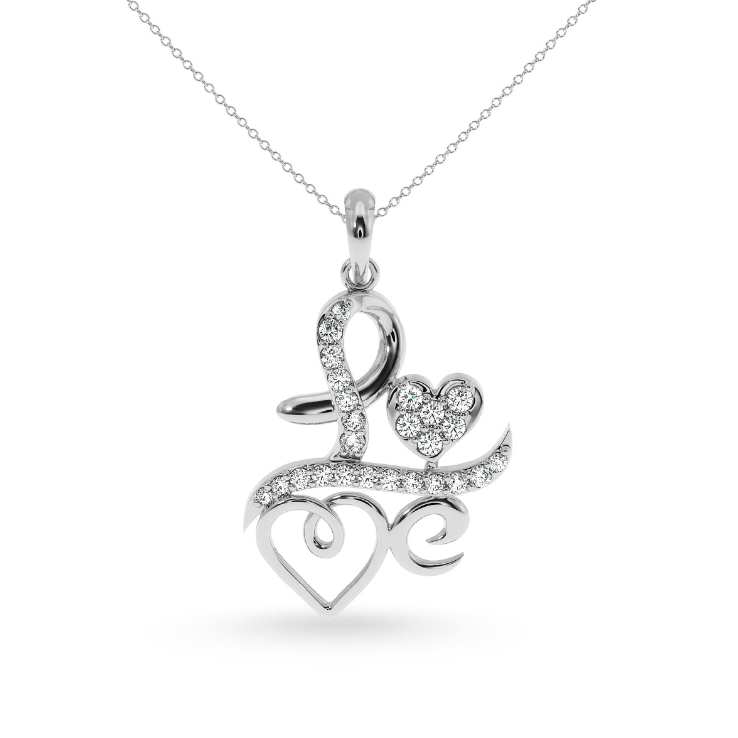 Platinum Diamond Heart Pendant for Women JL PT P LC901