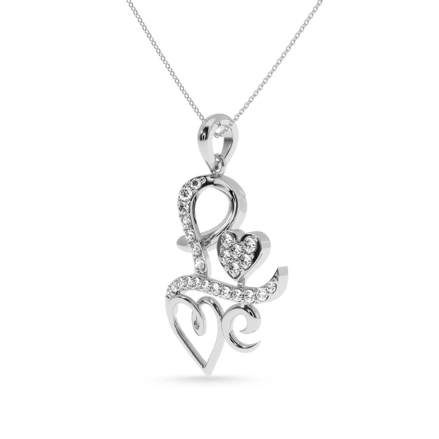 Platinum Diamond Heart Pendant for Women JL PT P LC901