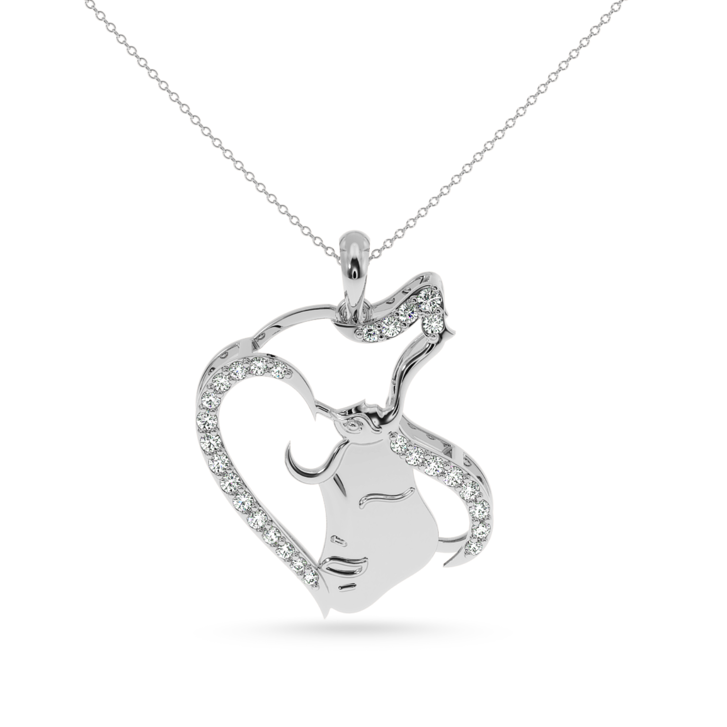 Platinum Diamond Heart Pendant for Women JL PT P LC911