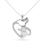 Load image into Gallery viewer, Platinum Diamond Heart Pendant for Women JL PT P LC911
