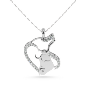 Platinum Diamond Heart Pendant for Women JL PT P LC911