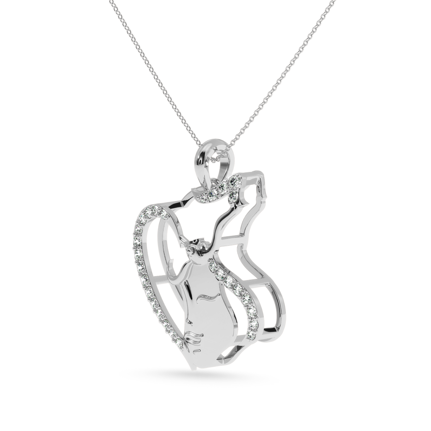 Platinum Diamond Heart Pendant for Women JL PT P LC911