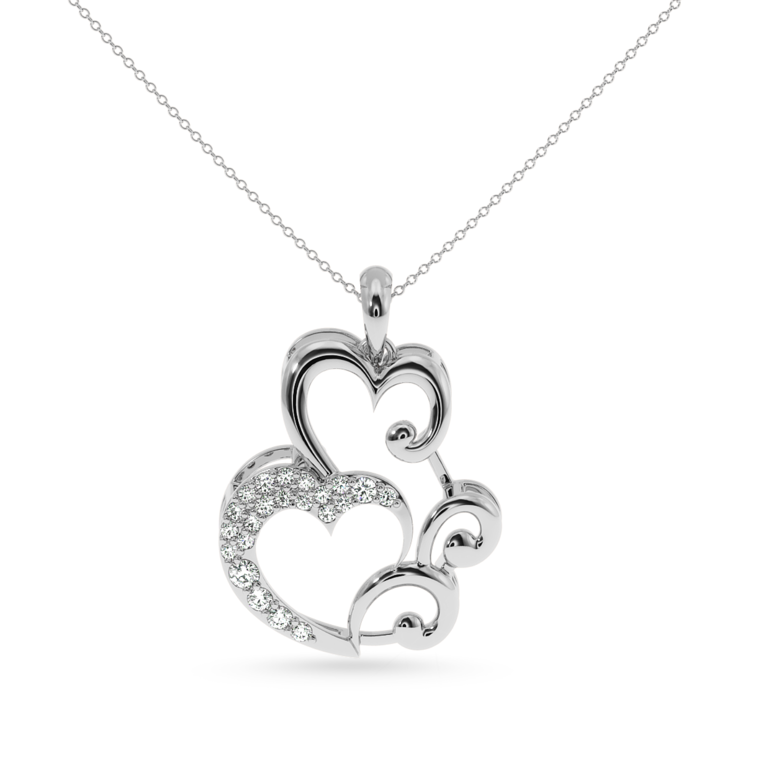 Platinum Diamond Heart Pendant for Women JL PT P LC912
