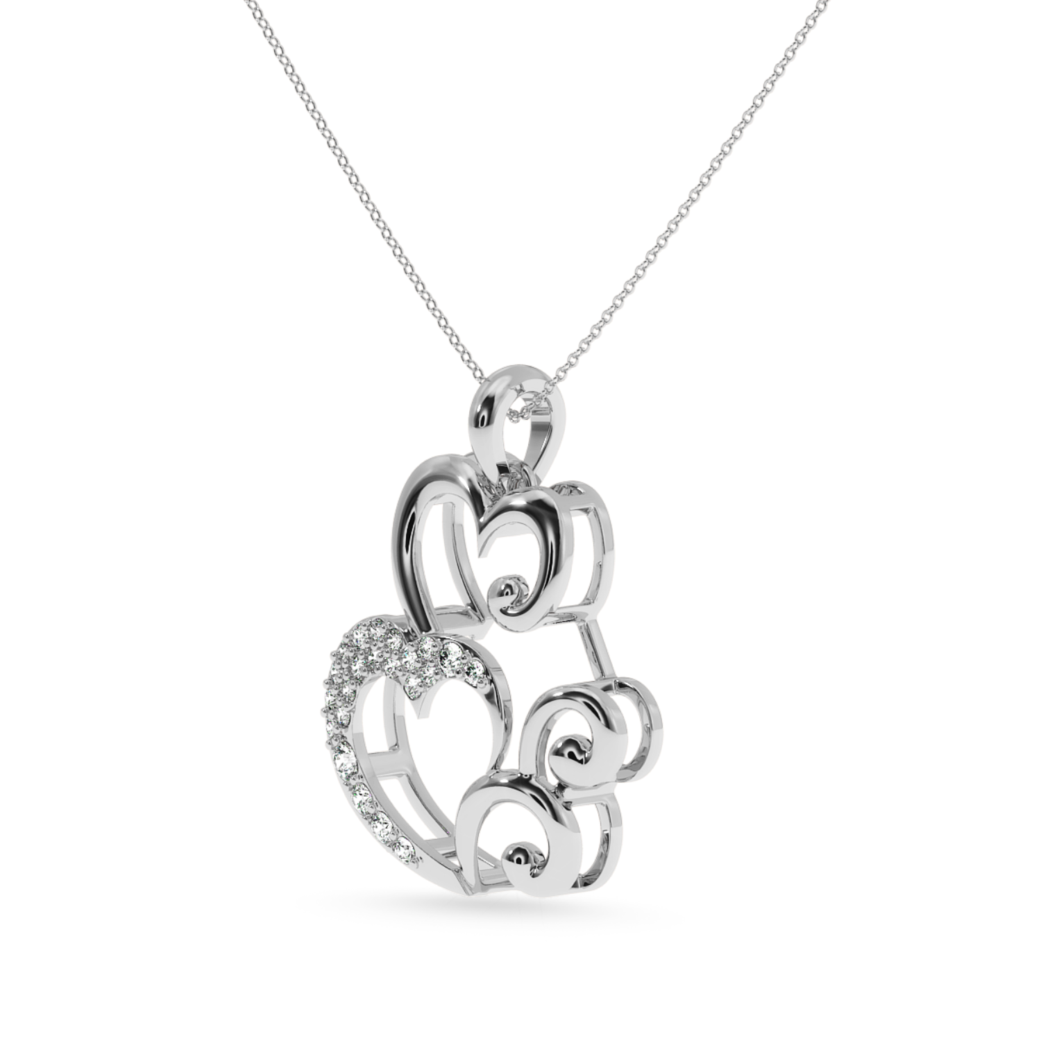 Platinum Diamond Heart Pendant for Women JL PT P LC912