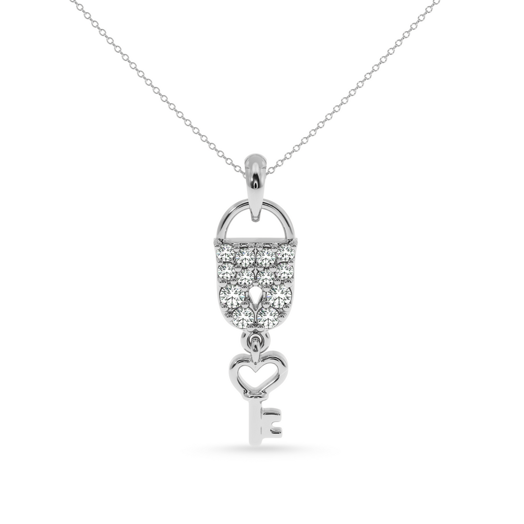 Platinum Diamond Lock Key Pendant for Women JL PT P LC915  VVS-GH Jewelove.US