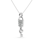 Load image into Gallery viewer, Platinum Diamond Lock Key Pendant for Women JL PT P LC915
