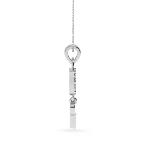 Platinum Diamond Lock Key Pendant for Women JL PT P LC915