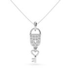 Load image into Gallery viewer, Platinum Diamond Lock Key Pendant for Women JL PT P LC915

