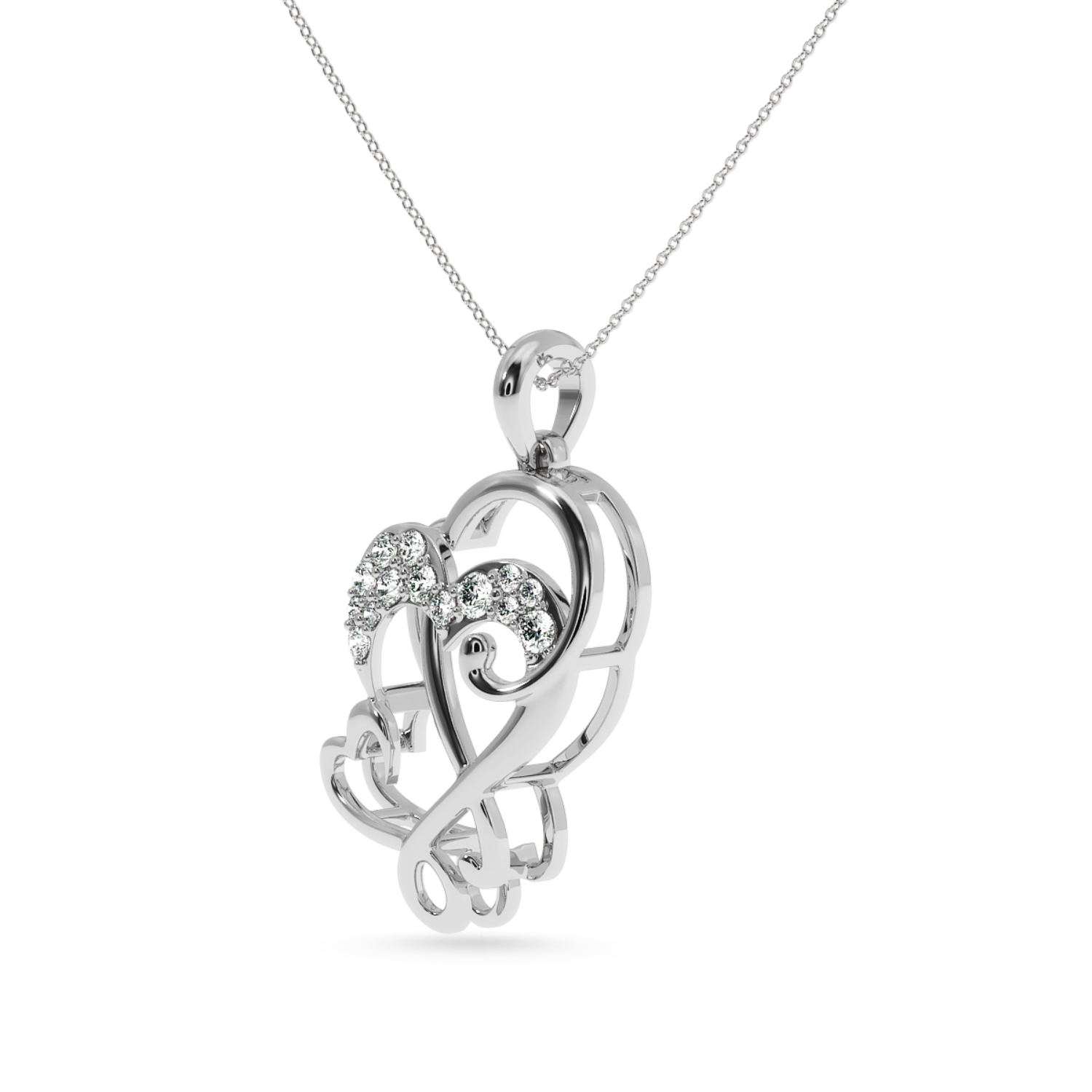 Platinum Diamond Heart Pendant for Women JL PT P LC916   Jewelove.US