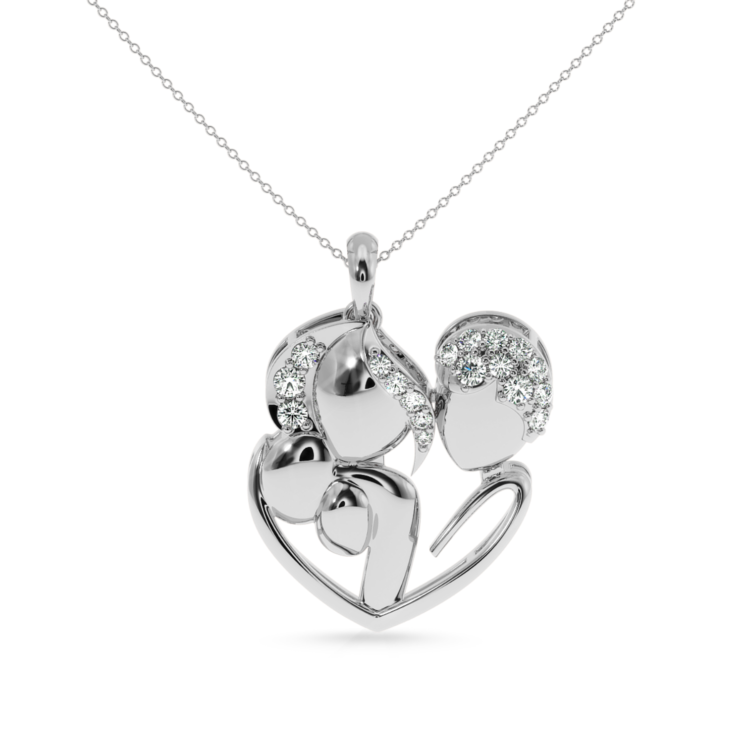 Platinum Diamond Heart Pendant for Women JL PT P LC917