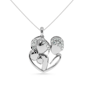 Platinum Diamond Heart Pendant for Women JL PT P LC917