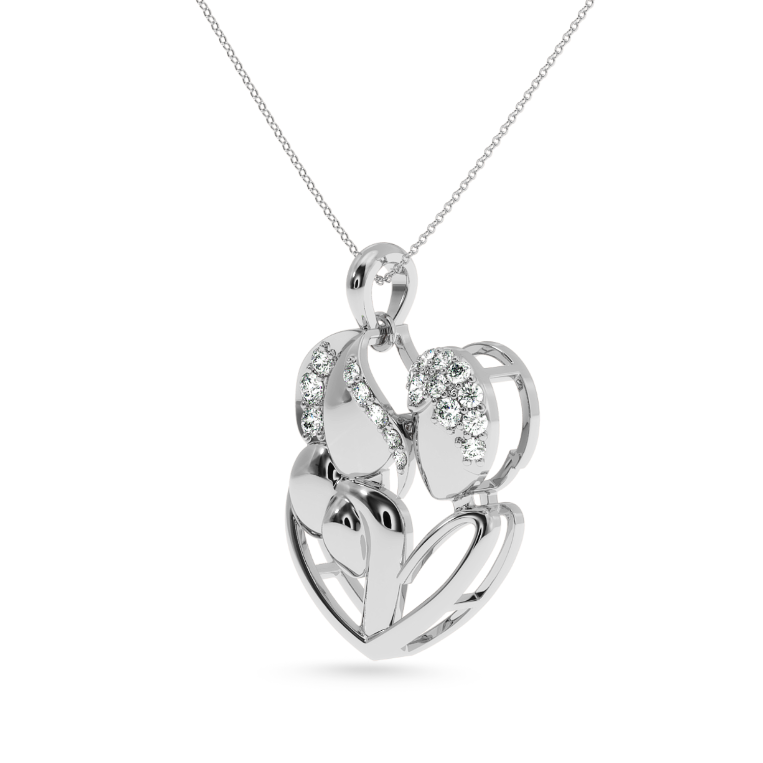 Platinum Diamond Heart Pendant for Women JL PT P LC917