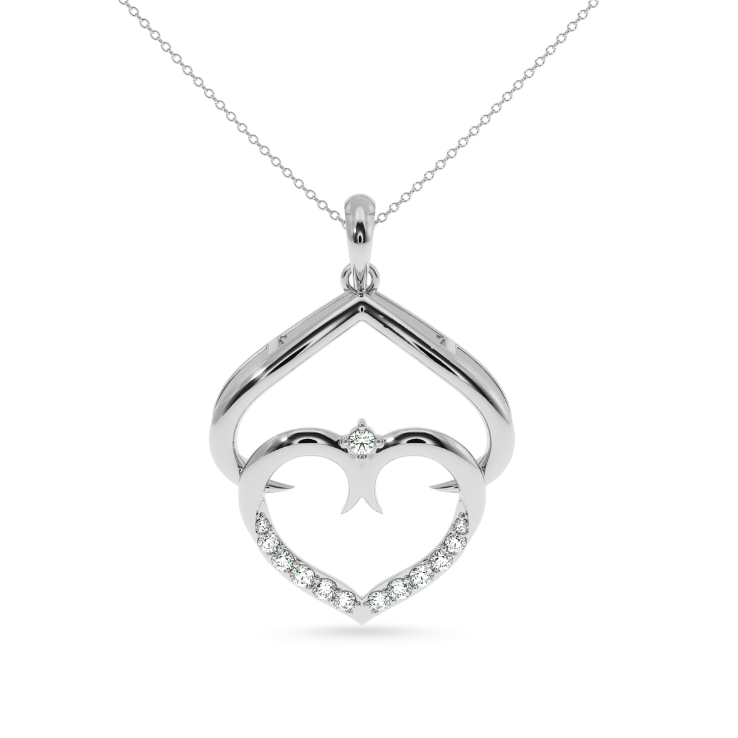 Designer Platinum Heart Diamond Pendant for Women JL PT P LC921