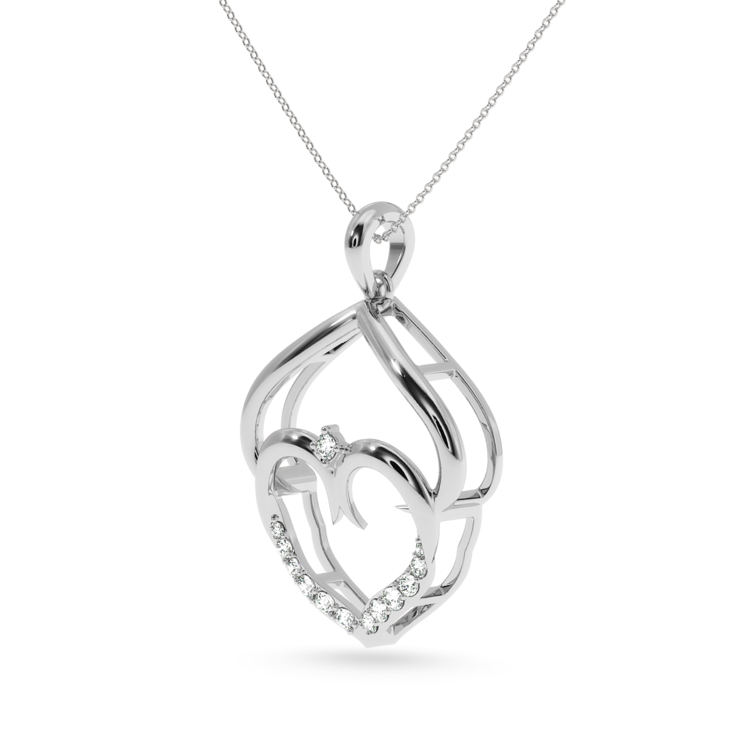 Designer Platinum Heart Diamond Pendant for Women JL PT P LC921