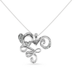 Load image into Gallery viewer, Designer Platinum Heart Diamond Pendant for Women JL PT P LC928

