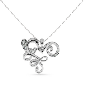 Designer Platinum Heart Diamond Pendant for Women JL PT P LC928