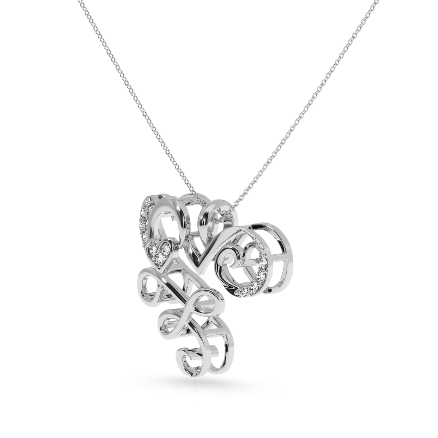 Designer Platinum Heart Diamond Pendant for Women JL PT P LC928
