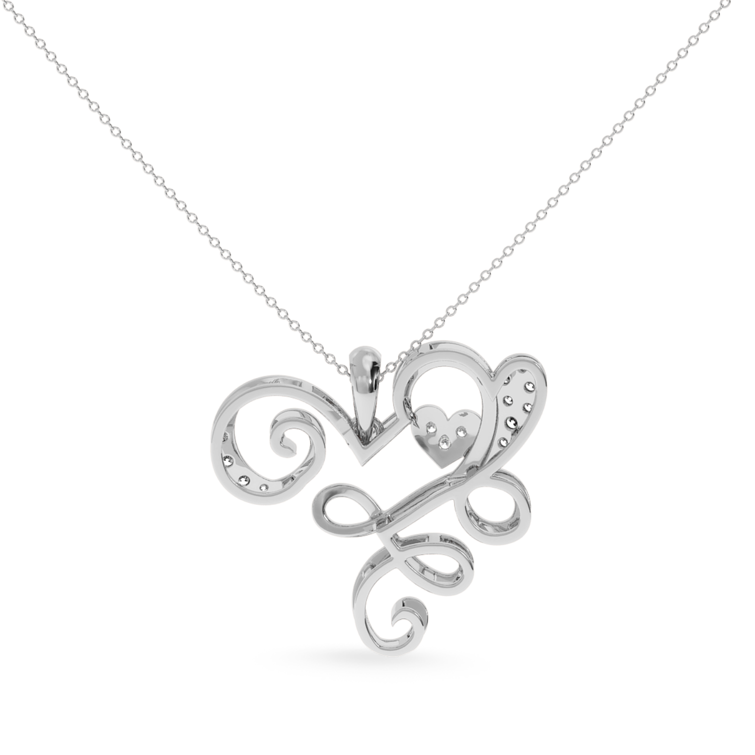 Designer Platinum Heart Diamond Pendant for Women JL PT P LC928