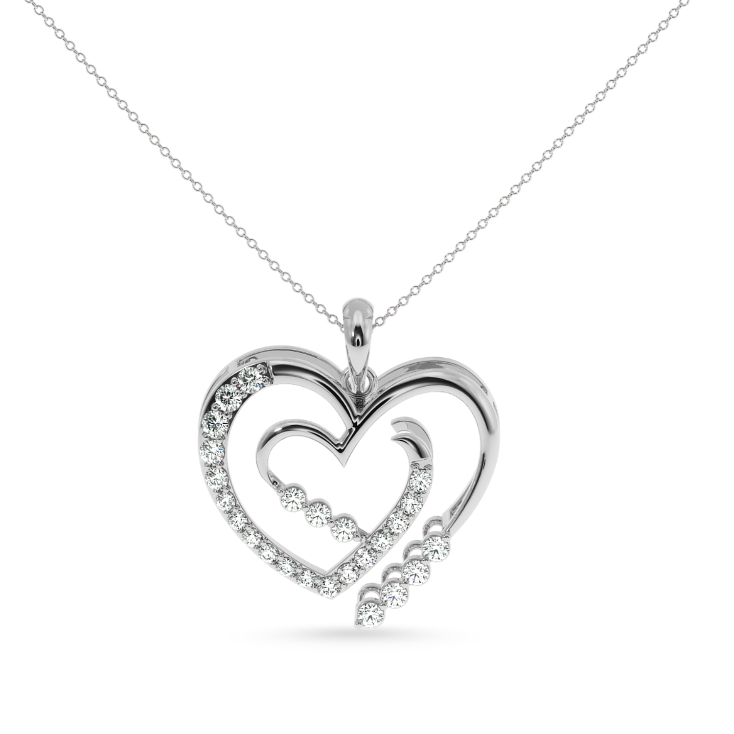 Designer Platinum Heart Diamond Pendant for Women JL PT P LC930