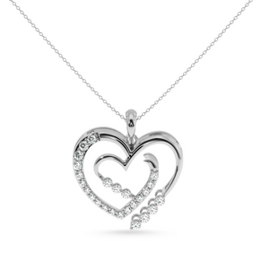Designer Platinum Heart Diamond Pendant for Women JL PT P LC930