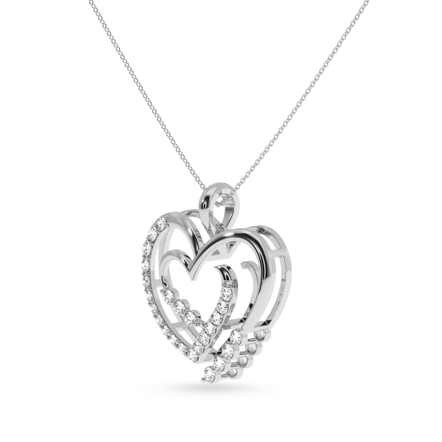 Designer Platinum Heart Diamond Pendant for Women JL PT P LC930