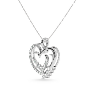 Designer Platinum Heart Diamond Pendant for Women JL PT P LC930