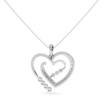 Load image into Gallery viewer, Designer Platinum Heart Diamond Pendant for Women JL PT P LC930
