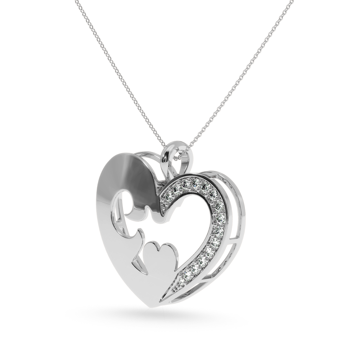Designer Platinum Heart Diamond Pendant for Women JL PT P LC933   Jewelove.US