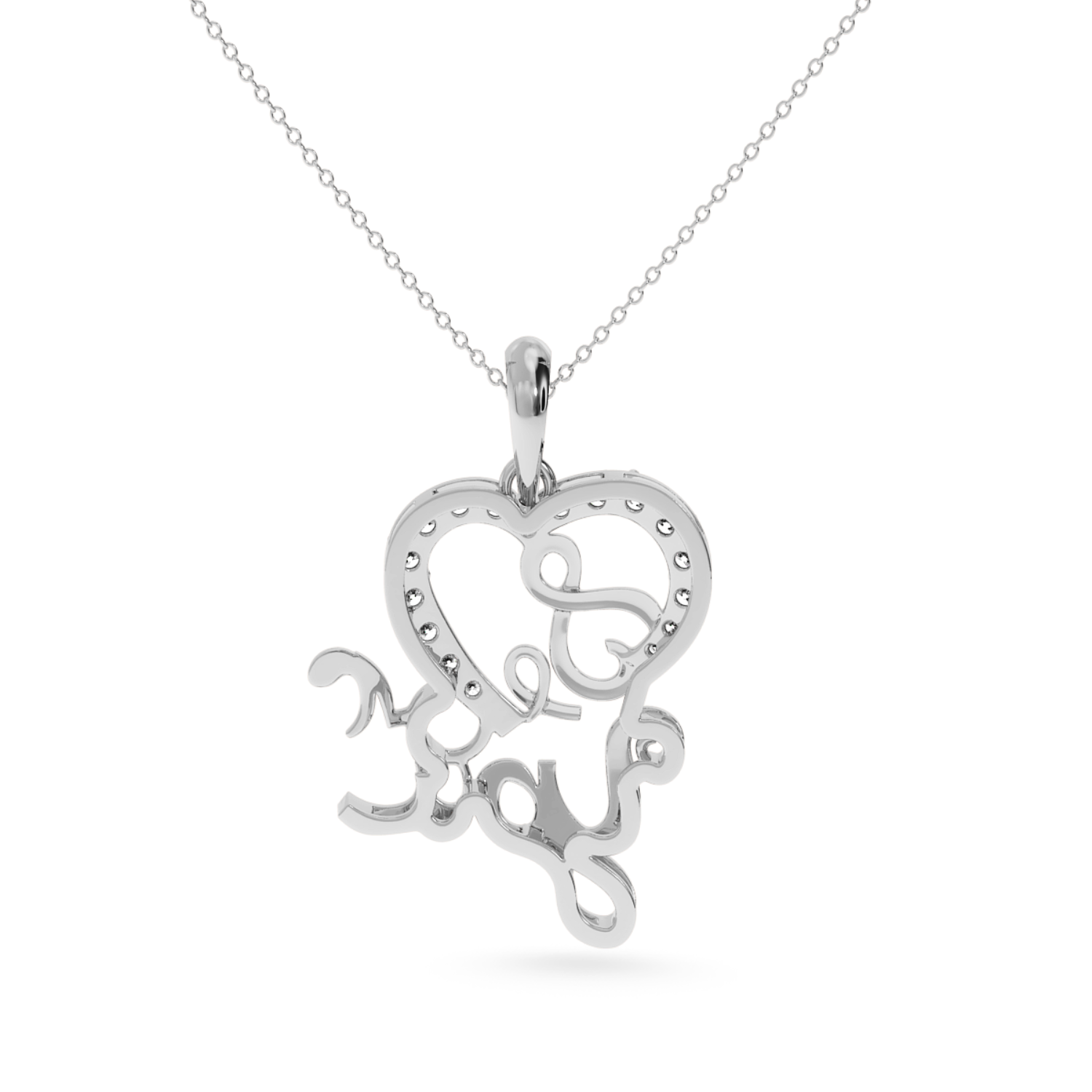 Designer Platinum Heart Diamond Pendant for Women JL PT P LC937
