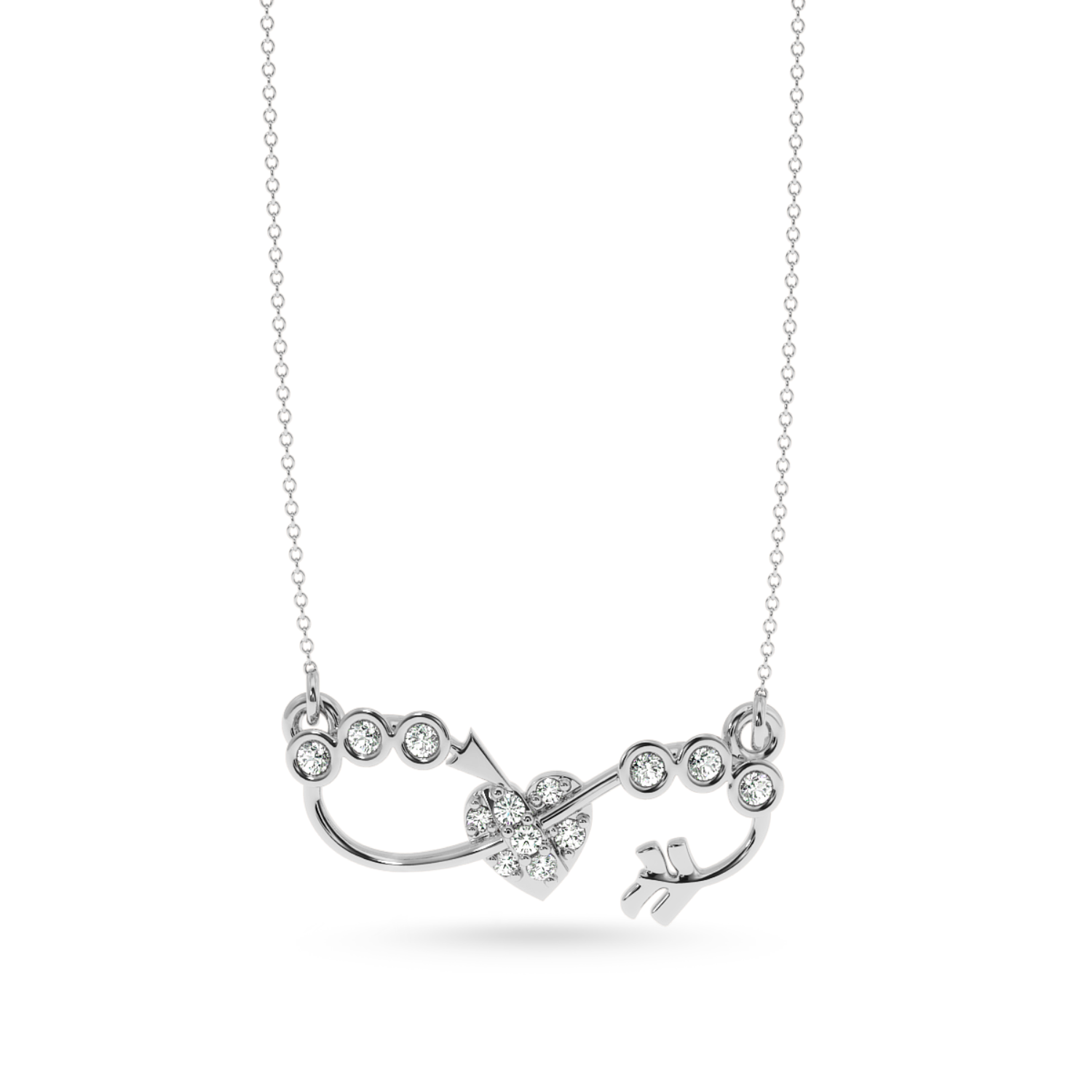 Designer Platinum Heart Diamond Pendant for Women JL PT P LC938