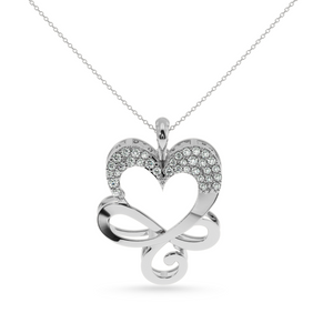 Designer Platinum Heart Diamond Pendant for Women JL PT P LC940