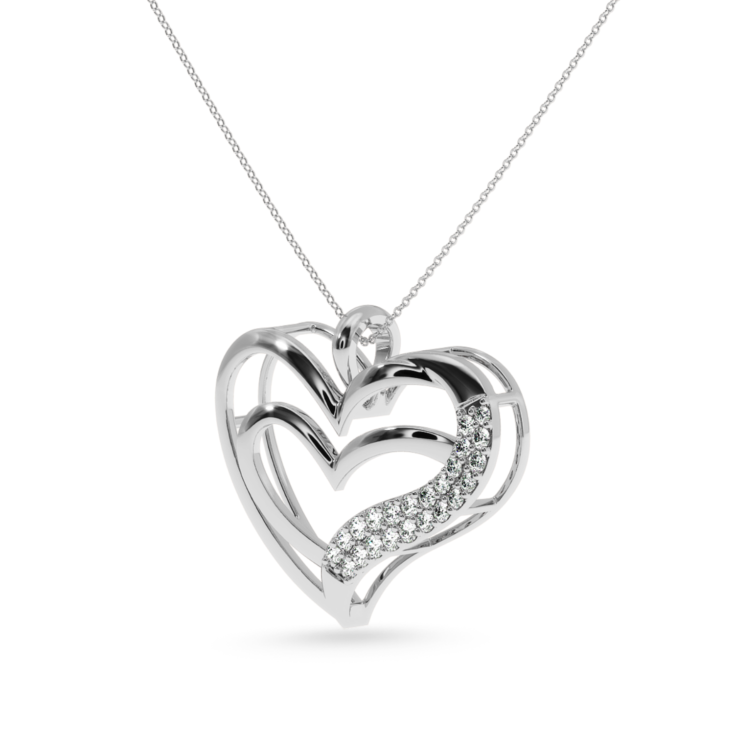 Designer Platinum Heart Diamond Pendant for Women JL PT P LC949   Jewelove.US
