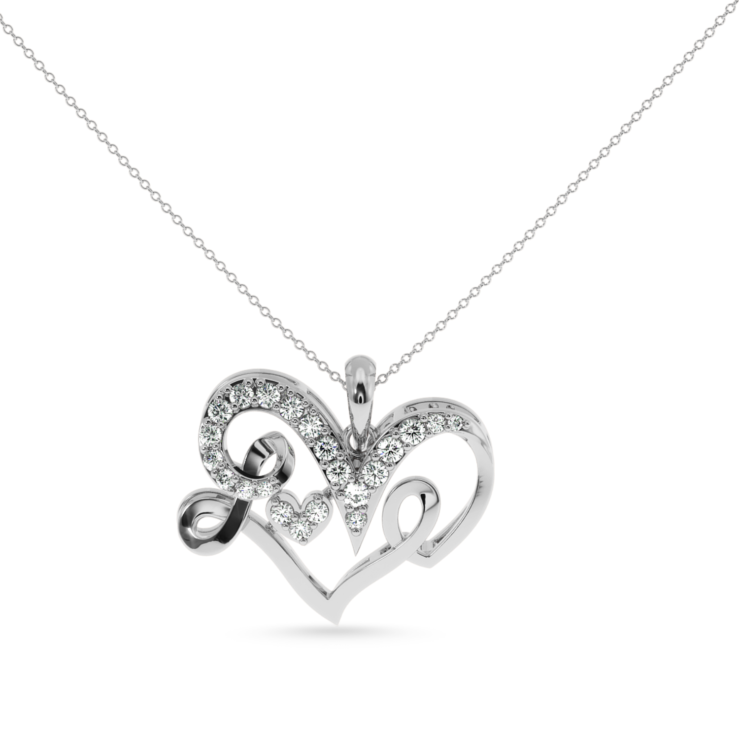 Designer Platinum Heart Diamond Pendant for Women JL PT P LC950  VVS-GH Jewelove.US