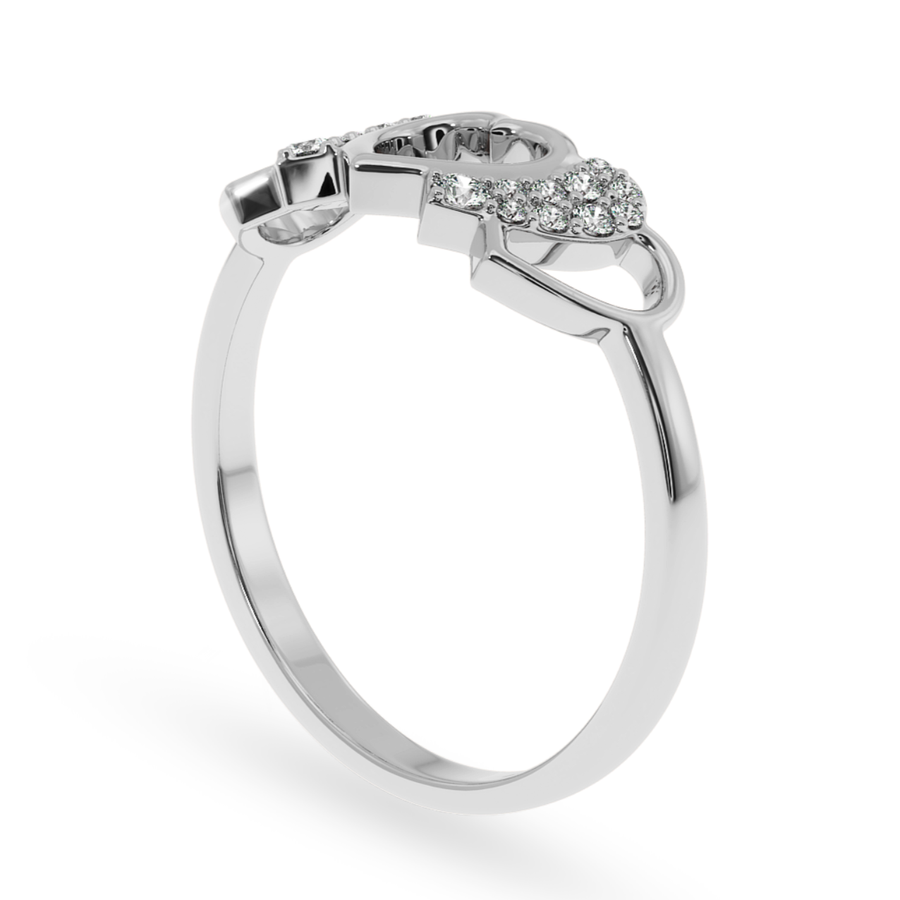 Designer Platinum Diamond Heart Ring for Women JL PT LC900   Jewelove