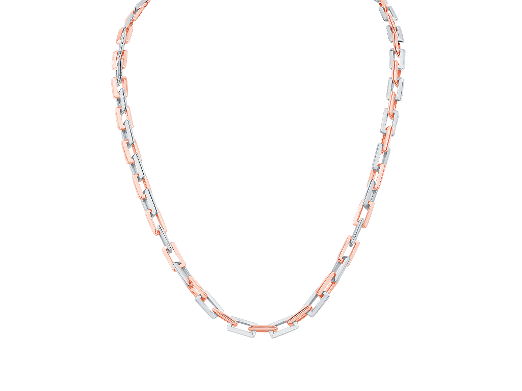 Men of Platinum | Pt + Rose Gold Chain for Men JL PT CH 0470   Jewelove.US