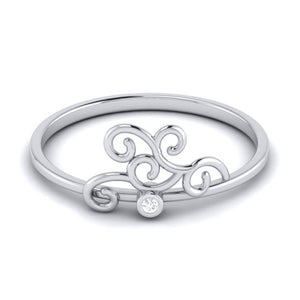 Beautiful Crown Platinum Diamond Ring for Women JL PT LR 122   Jewelove.US