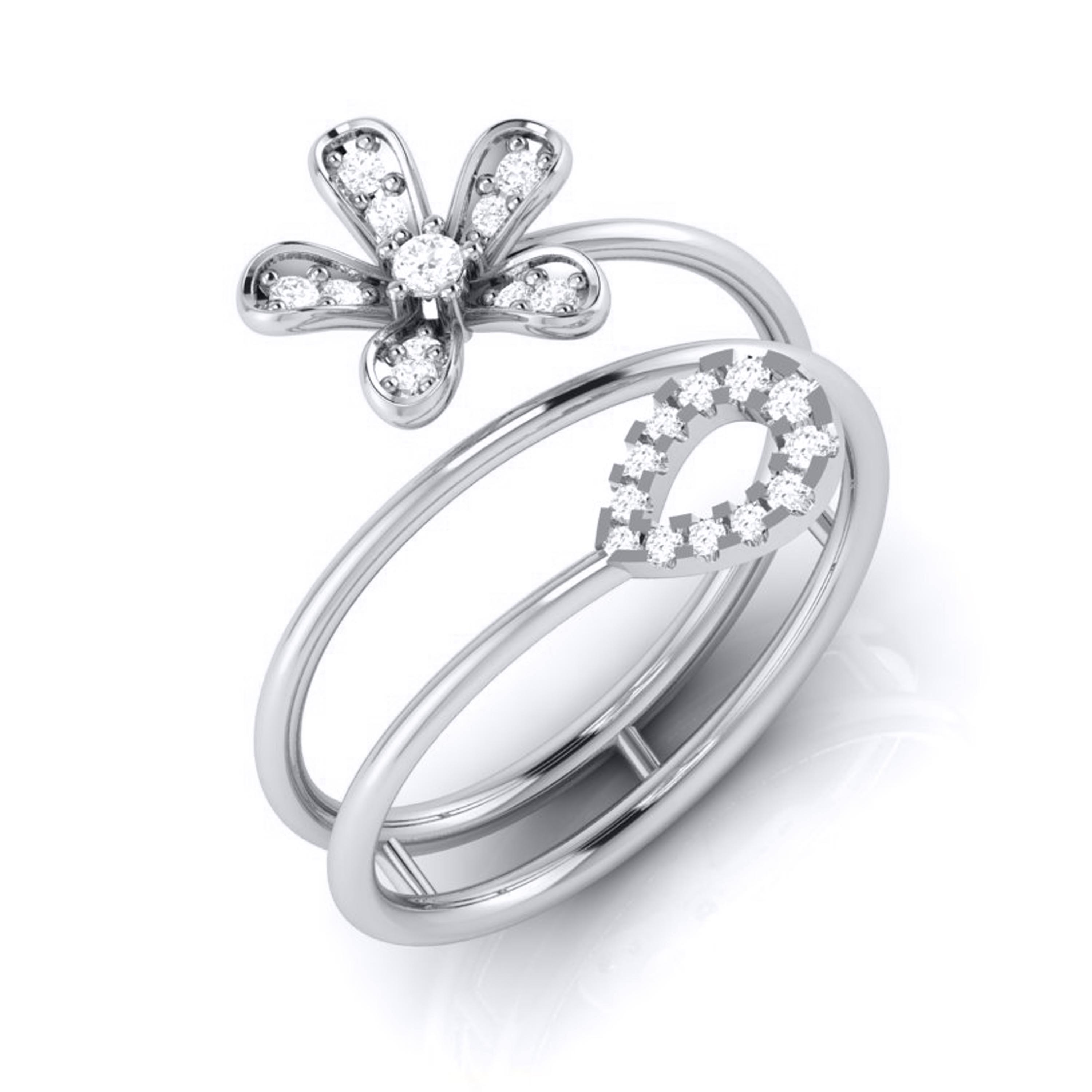 Platinum Diamond Ring for Women JL PT LR 123