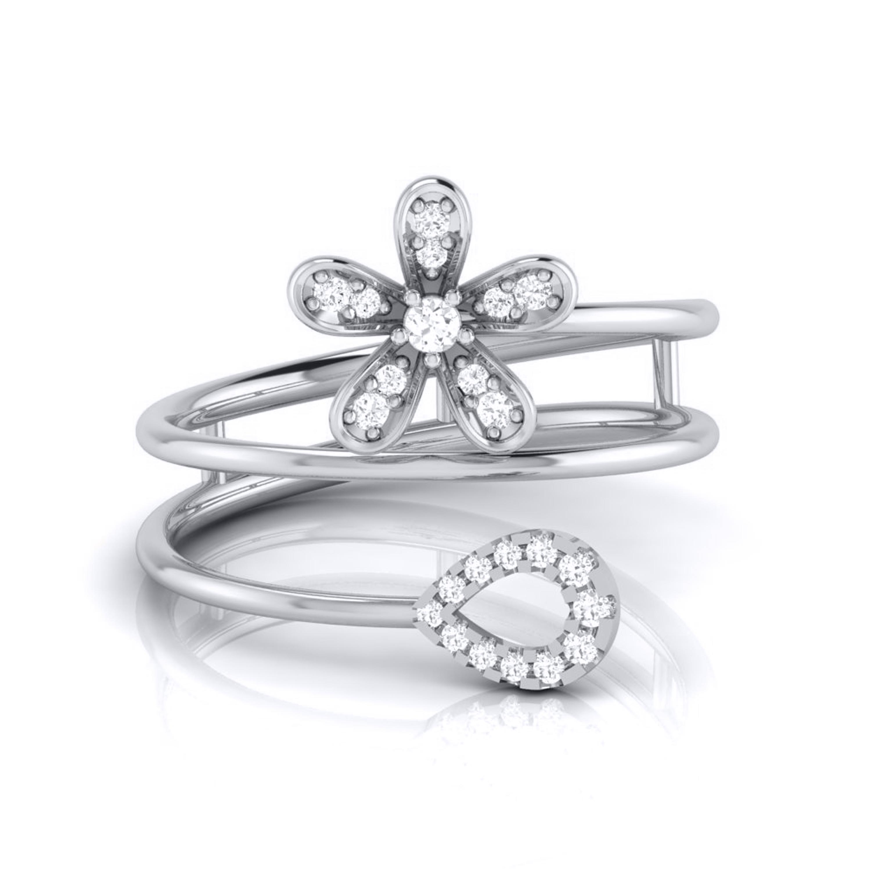 Platinum Diamond Ring for Women JL PT LR 123