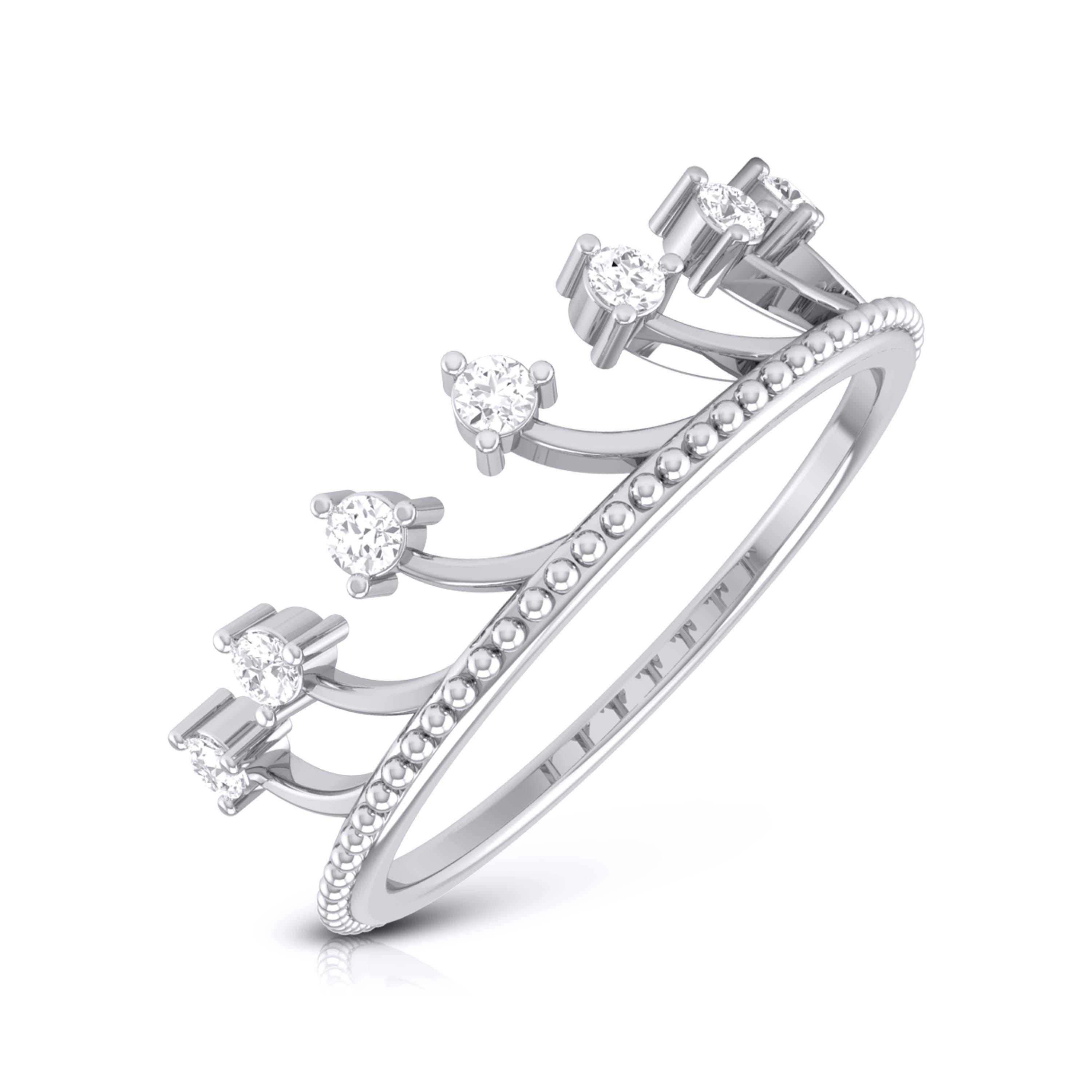 Beautiful Crown Platinum Diamond Ring for Women JL PT LR 129