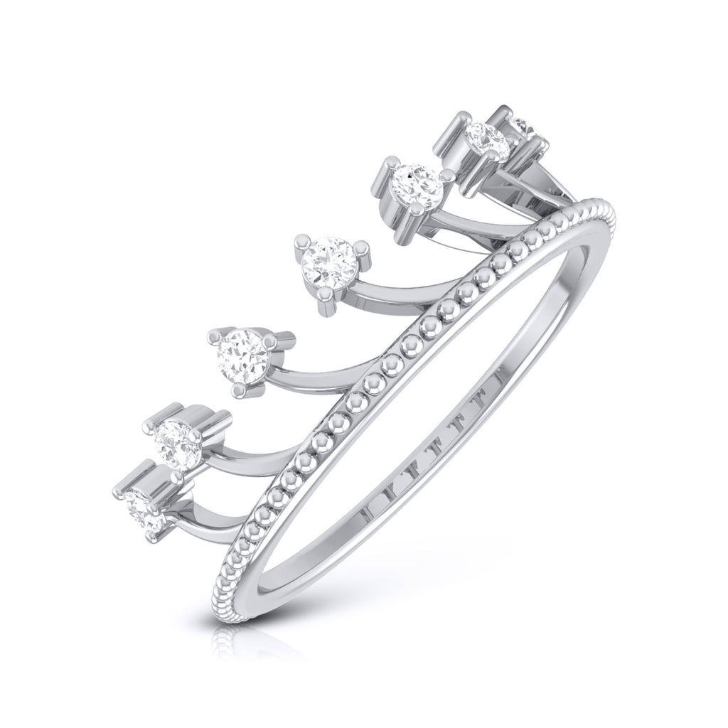 Beautiful Crown Platinum Diamond Ring for Women JL PT LR 129  VVS-GH Jewelove.US